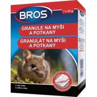BROS rodenticid granule na myši a potkany 7x20g